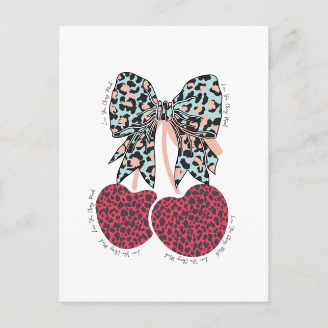 Carte Postale Love cerise beaucoup de fruit drôle (Devant)