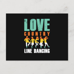 Carte Postale Love Country Line Danser Musique Danser Cadeau Cow