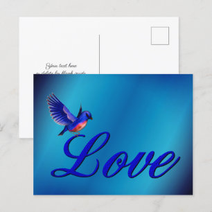 Carte postale Love Elegant Bluebird