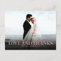 Love Et Remerciements Rose Gold Mariage Merci Foto