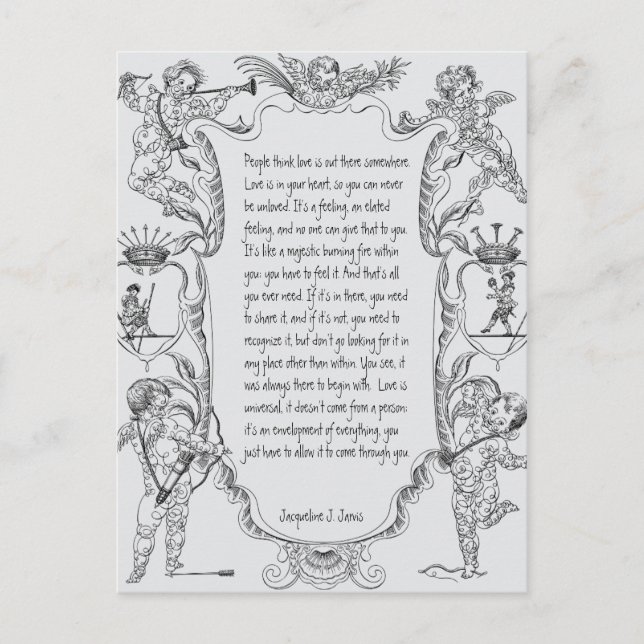Carte Postale Love Expression Line Art Victorian Simple (Devant)