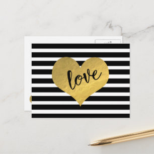 Carte Postale Love Gold Heart