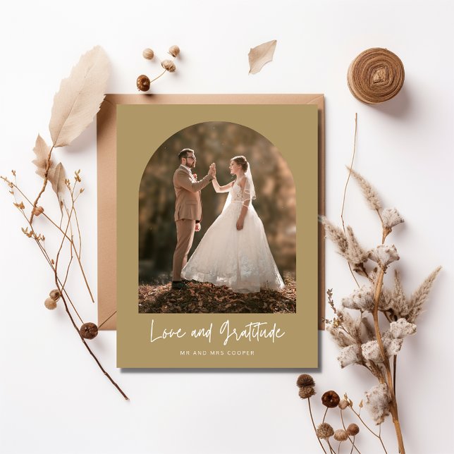 Carte Postale Love Gratitude Arch Photo Mariage Merci (Love Gratitude Arch Photo Wedding Thank You Postcard)