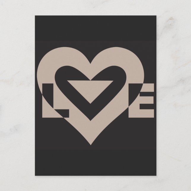 Carte Postale Love Grey sur Black (Devant)