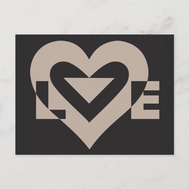Carte Postale Love Grey sur Black (Devant)