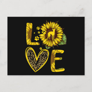 Carte Postale Love Greyhound Sunflower