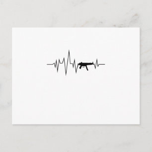 Carte Postale Love Gun Heartbeat Cool Cadfts