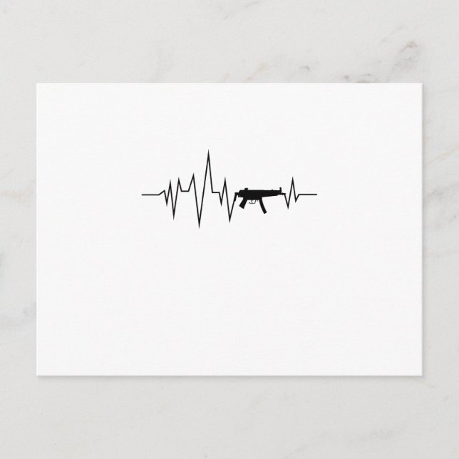 Carte Postale Love Gun Heartbeat Cool Cadfts (Devant)