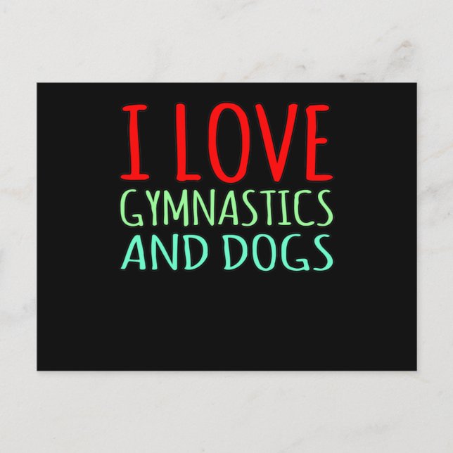 Carte Postale Love Gymnastics And Dogs Gymnast Gymnastic Lover G (Devant)