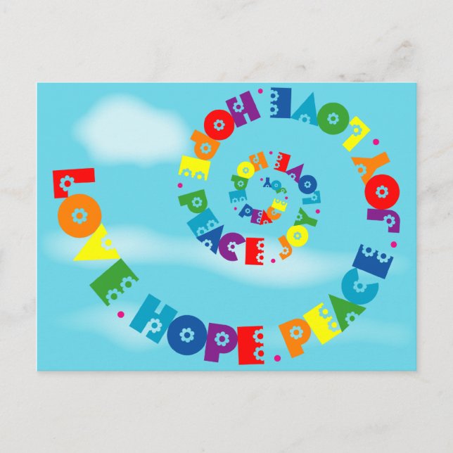 Carte postale Love Hope Peace Joy (Devant)