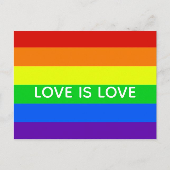 Carte Postale Love is Love Gay Pride LGBTQ Beautiful (Devant)