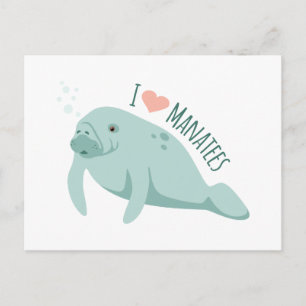 Carte Postale Love Manatees