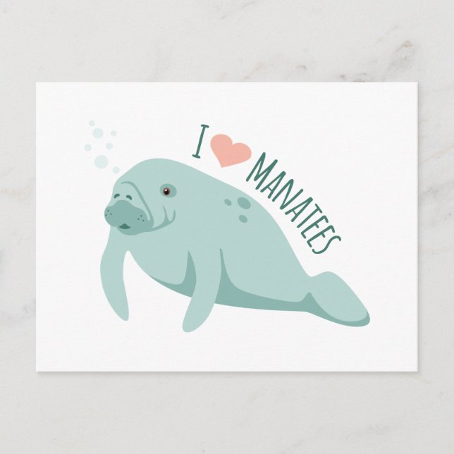 Carte Postale Love Manatees (Devant)