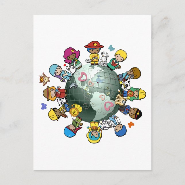 Carte Postale Love Planet Earth : Unite for Peace (Devant)