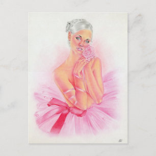 Carte postale Love Rose Ballerina