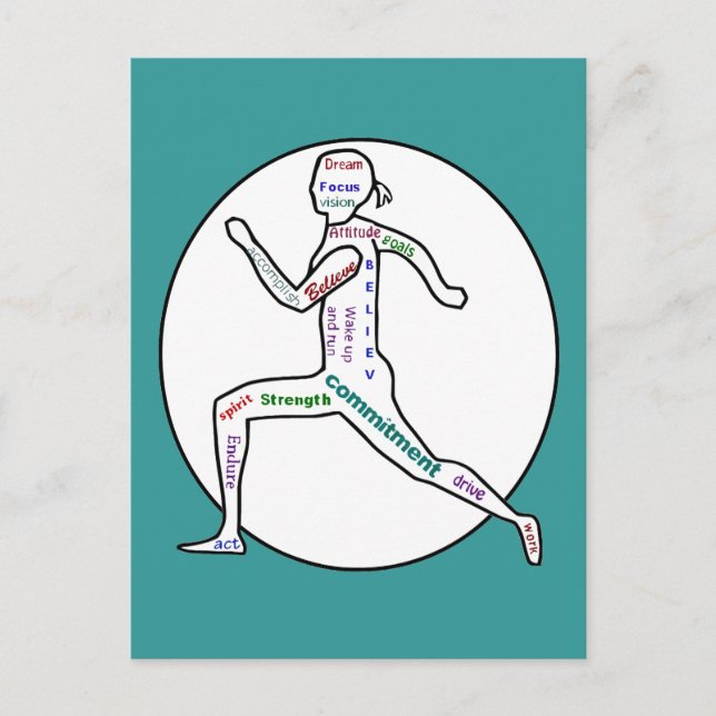 Carte Postale Love Running Motivational Words for Runners (Devant)