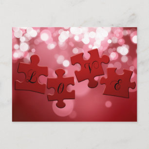 Carte Postale Love Script Puzzle Pièces