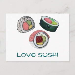 Carte Postale Love Sushi