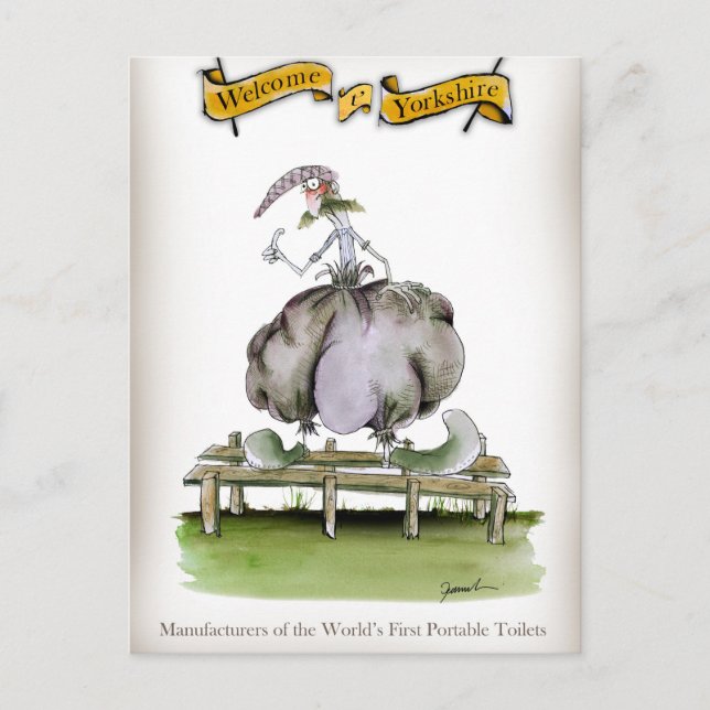 Carte Postale Love Yorkshire invention des toilettes portables (Devant)