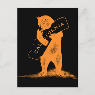 Carte Postale Love You California - orange et noir