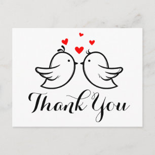 Carte Postale Lovebirds de Merci noir - Mariage, Fête des mariée
