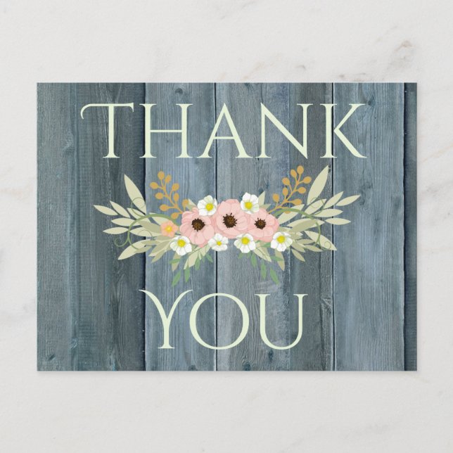 Carte Postale Lovely Green Rustic Merci (Devant)