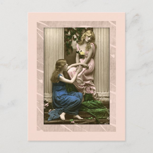 Carte Postale Lovely ladies beside columns Victorian (Devant)