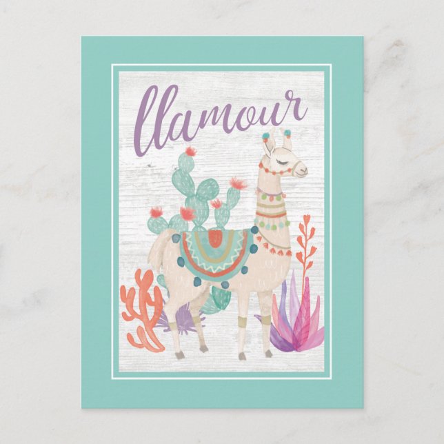 Carte Postale Lovely Llamas II Llamour (Devant)