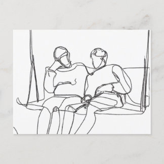 Carte Postale Lovers on a Swing
