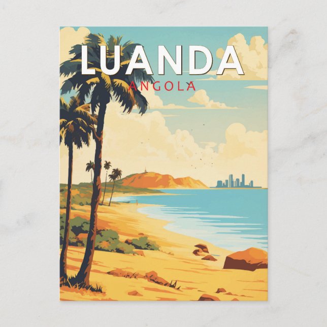 Carte Postale Luanda Angola Voyage Art Rétro (Devant)
