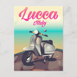 Carte Postale Lucca Italie Scooter imprimé affiche de voyage.