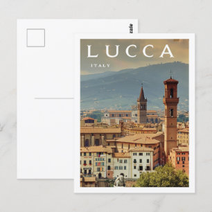 Carte Postale Lucca Italie Vintage célèbre Travel Place
