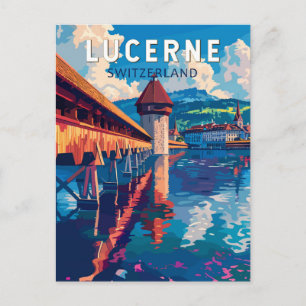 Carte Postale Lucerne Suisse Voyage Art Rétro