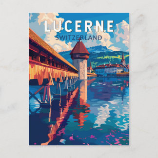 Carte Postale Lucerne Suisse Voyage Art Rétro