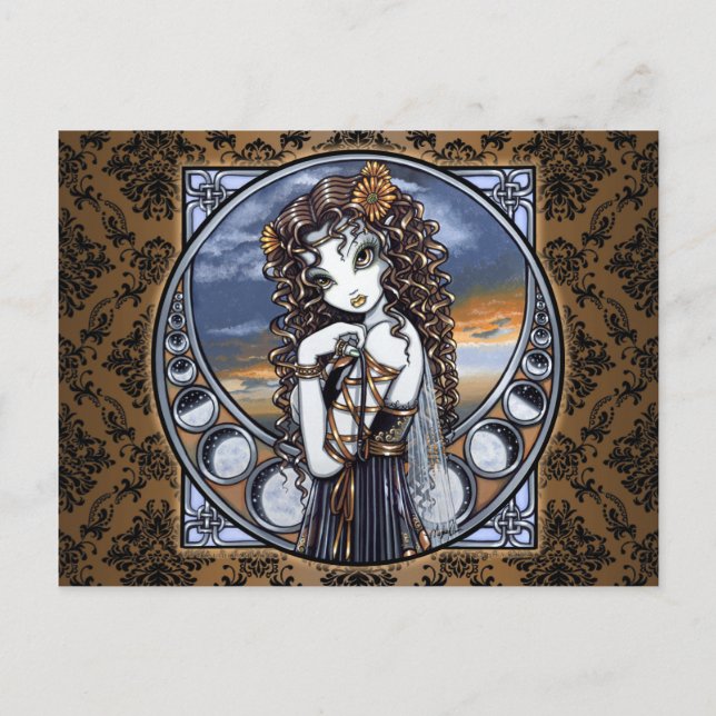 Carte postale "Lucia" Flower Fairy Art gothique (Devant)