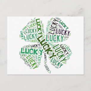 Carte Postale Lucky Clover Word