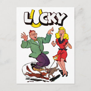 Carte Postale Lucky - Couverture de bande dessinée vintage