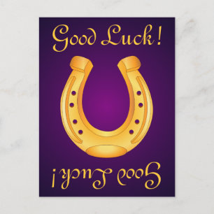 Carte Postale Lucky Golden Horseshoe Bonne chance Deep Purple