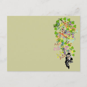 Carte Postale Lucky Leprechaun Avec Shamrocks