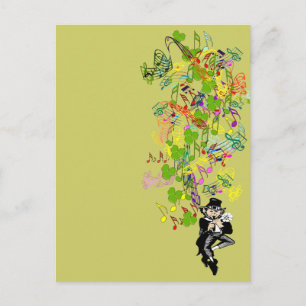 Carte Postale Lucky Leprechaun Avec Shamrocks