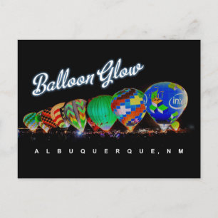 Carte Postale Lueur de ballon à air chaud Albuquerque, NM