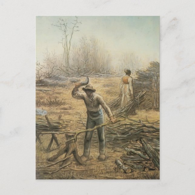 Carte Postale Lumberjack préparation bois de chauffage par Jean  (Devant)