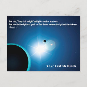 Carte Postale Lumière de l'obscurité - Genèse 1:4