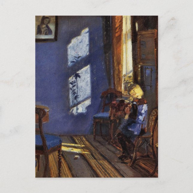Carte Postale Lumière du soleil dans la salle bleue art par Anna (Devant)