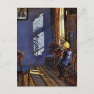 Carte Postale Lumière du soleil dans l'art de la chambre bleue p