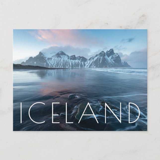 Carte Postale Lumière Extraordinaire en Islande | Stokksnes, Ves (Devant)