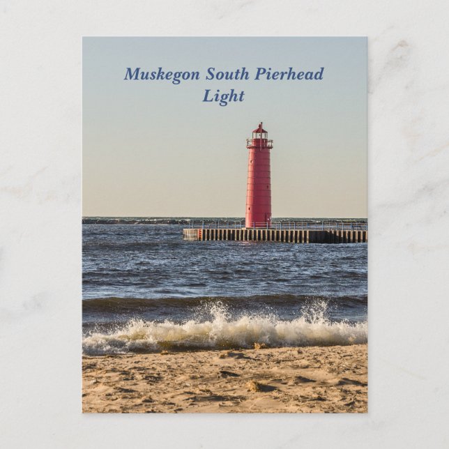 Carte Postale Lumière Muskegon South Pierhead (Devant)