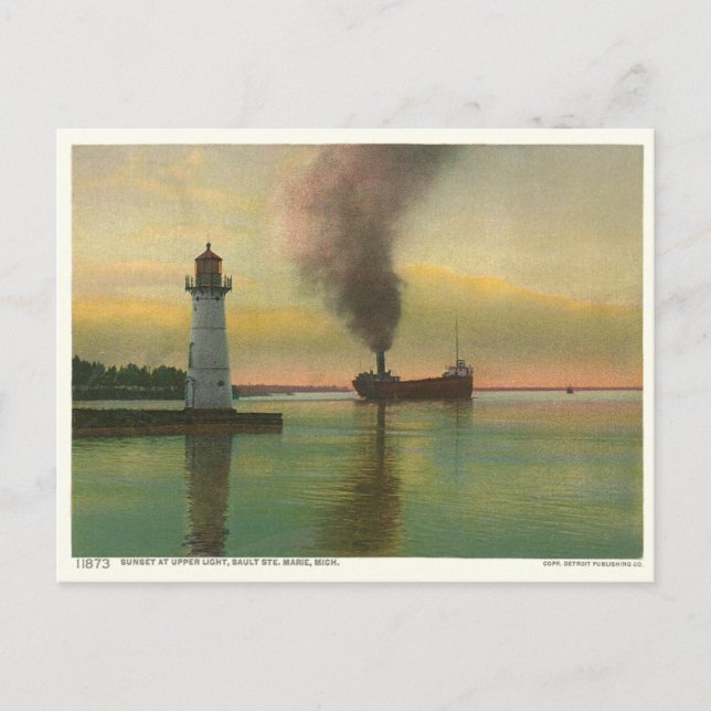 Carte Postale Lumière supérieure vintage (phare) (Devant)