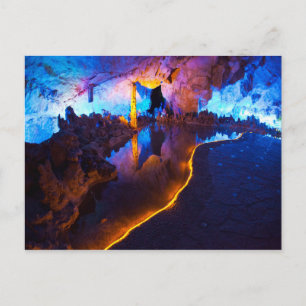 Carte Postale Lumière sur la grotte de Flûte de roseaux, Chine