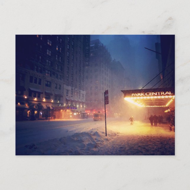 Carte Postale Lumières Chaudes Dans Une Nuit Froide (Devant)